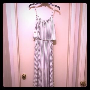 Long Cotton Blue cotton dress